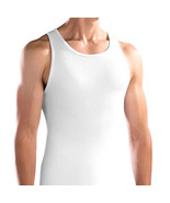 Men&#39;s White Ribbed Stretch Undershirt Lightweight Tank Top A Shirt - 12 ... - $44.66 CAD+