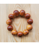 11 Beads Indonesian Raja Kayu Bracelet Red Agathis 22 MM King of Wood #A02 - $63.50