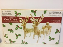 Celebrate It Christmas Wooden Puzzle &quot;Santa with Sleigh&quot;, wooden puzzle  - £7.74 GBP