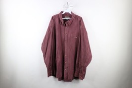 Vtg Cabelas Outfitter Series Mens 2XLT Faded Collared Button Down Shirt Plaid - £31.54 GBP