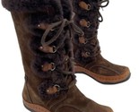 The North Face Abby Boots Faux Fur Lined Snowflake Suede Brown Size 36 US 6 - $28.51