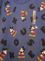 Nwt Disney&#39;s Mickey Mouse Blue Size Adult M Scoop Neck Short Sleeve Tee - £11.23 GBP