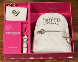 Juicy Couture - NEW In BOX  Gift Set Cream Mini Backpack &amp; Cardcase w/ Key Chain - $76.67