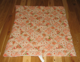 Vintage Jc Penney Baby Quilt Comforter Blanket Pink Green Salmon Coral Flower - £31.53 GBP