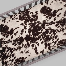Glenna Jean Baby Fitted Crib Sheet White Cow Skin Western Animal Print for Baby  - £61.37 GBP