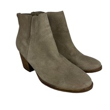 Blondo Waterproof Boots Womens 11 M Taupe Suede Leather Zip Stacked Heel... - £51.75 GBP