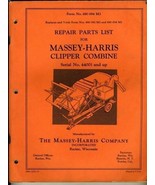 Massey Harris Clipper Combine Repair Parts List 1951  Form No. 690 094 M2 - £11.63 GBP