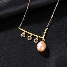 S925 Silver Freshwater Pearl Pendant Necklace Female Niche Design Retro Asymmetr - £24.05 GBP