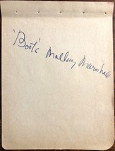 BOOTS MALLORY MARSHALL AUTOGRAPHED Hand SIGNED VINTAGE 1950s ALBUM PAGE  - £71.93 GBP