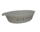 Fire King Anchor Hocking Casserole Dish, Candle Glow White Pattern, Oval... - $11.64