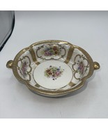 Noritake Bowl Hand Painted And Guilded Floral 8 x2” Footed - £19.45 GBP