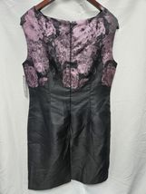 Women's Tahari Jacquard Sheath Dress Size 10, Black/Purple New With Tags image 2