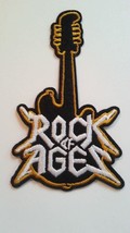 Def Leppard~Rock of Ages~Guitar~Embroidered Patch~4 3/8&quot; x 2 3/8&quot;~Iron S... - $5.83
