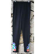 Black Cotton Leggings Embellished High Waist New M UK 10 EU 38 US 8 Yoga... - £15.98 GBP