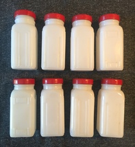 Vintage 40s Set of 8 Milk Glass Griffith jars image 4