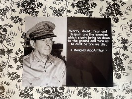 GENERAL DOUGLAS MACARTHUR FAMOUS QUOTE 5x7 PHOTO PRINT WORRY DOUBT FEAR ... - £5.71 GBP