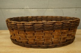 Vintage Primitive Hand Crafted NC Round Shallow Plant Liner Wood Woven B... - $830.22 MXN