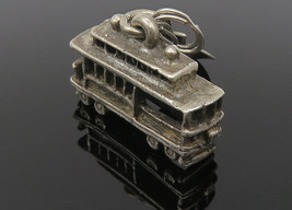 925 Sterling Silver - Vintage Dark Tone China Town Trolley Drop Pendant - PT8152 - £22.13 GBP