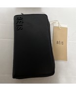 Beis Women’s Travel Wallet Black Vegan Leather with Crossbody and Wristl... - $59.40