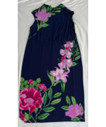 London Times Woman Navy Blue Floral Dress, Size 22W - $458.27 MXN
