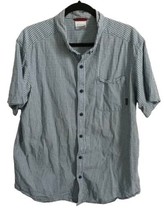 COLUMBIA Mens Shirt Button Up Blue Plaid Short Sleeve Outdoor Sz Large - £8.99 GBP