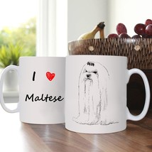 Maltese, Cup with dog, Mug, Pet, ceramic, hardness and durability, - £10.38 GBP