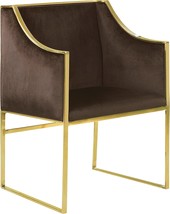 Brown Iconic Home Rowan Modern Contemporary Steel Frame Velvet Accent Chair. - £177.16 GBP