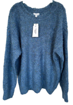 Calvin Klein Jeans Women&#39;s Crewneck Fuzzy Pullover Sweater Size XL Stormy Blue - £15.77 GBP