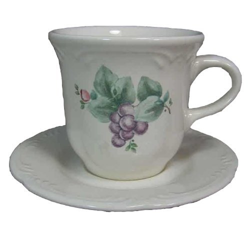 Pfaltzgraff Grapevine Flat Cup (Tea Cup) and Saucer 1 Each - $14.39