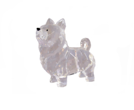 Pomeranian Shiba Inu 90046 Mini Puppy Figurine Crystal Cut Acrylic Clear 4&quot; L - £17.12 GBP