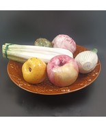 Capodimonte Bassano Ceramic Fruit + MCM Bowl Centerpiece, Italy,  1 Repa... - $76.00