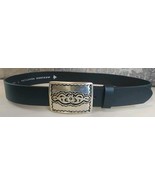 Silpada Designs Belt Black Italian Leather Rectangular Silver Buckle Siz... - €33,61 EUR