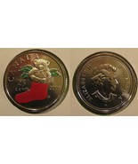 2005 Canada Painted Christmas Stocking 25 Cent Quarter Unc - £6.45 GBP