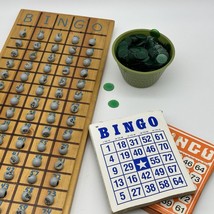 Bingo Board Game For Game Nights Handmade Wood Board Vintage Style - $13.99