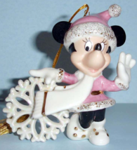 Lenox Disney Minnie Mouse Snowflake Ornament Xmas 2022 Gold Trim 4&quot;H #878935 New - £23.01 GBP
