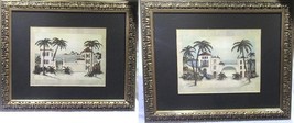 Two 7&quot; X 9&quot; Vintage Matted and Framed Prints &quot;Paradise&quot; by C. Winterle O... - $38.95