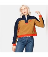 NIKE Fleece Cropped Pullover 1/4 Zip Colorblock Sweatshirt Women&#39;s Size ... - $652.37 MXN