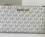 New Michael Kors Jet Set Travel Double zip wallet Signature Vanilla - £56.27 GBP