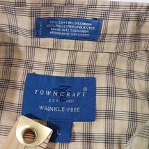 Towncraft Men's L Brown Cotton Blend Plaid Short Sleeve Button Down Wrinkle Free image 4