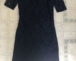 Women&#39;s size Small Dana Buchman Navy Blue lace Dress fully lined 3/4 Sleeve - $29.03