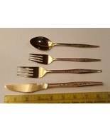 4 piece place setting Vtg Carlyle Golden Bouquet Gold Electroplate Minim... - £18.16 GBP