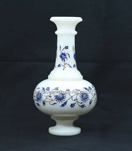 Modern Lapis Inlay Floral Arts Marble Flower Vase Home Accessories Decor H5573 - £269.51 GBP