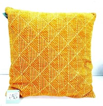 Bronze Orange Cream Plush Soft Square 18&quot; x 18&quot; Throw Pillow - Geometric... - $29.99