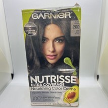 Garnier Nutrisse Ultra Coverage Nourishing Color Creme 200 Deep Soft Black - £9.45 GBP