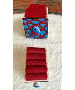 Ceramic Ring Holder Jewelry Trinket Box Maroon Felt Multiple Rings Unique - $5.70