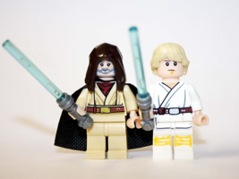 Building Custom Luke Skywalker and Obi Wan Cantina Scene Star Wars Minif... - £10.04 GBP