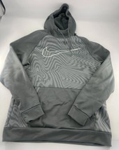 Nike Sweatshirt Mens Medium Gray White Standard Fit Pullover Hoodie Swoo... - $458.30 MXN