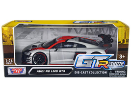Audi R8 LMS GT3 Silver Metallic with Graphics &quot;GT Racing&quot; Series 1/24 Diecast Mo - £32.35 GBP