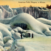 Frozen Niagara Falls Postcard Vintage Antique American Side Winter - £7.90 GBP
