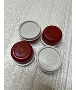 4 Red Tupperware 1oz Smidgets Pill Dressing Container Set Red Blue - $21.88